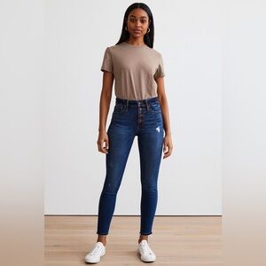 Madewell 10" High-Rise Distressed Skinny Jeans in Hanna Wash
